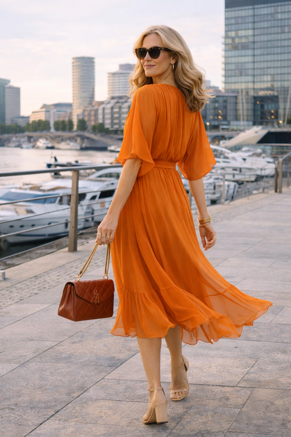 Trendé™ | Laura Chiffon-Sommerkleid mit V-Ausschnitt