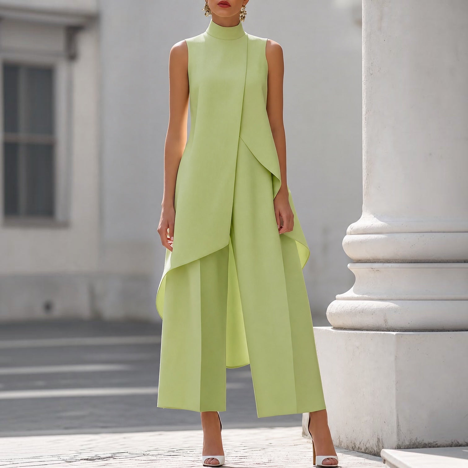 Trendé™ | Martina Elegantes ärmelloses Set mit weitem Bein
