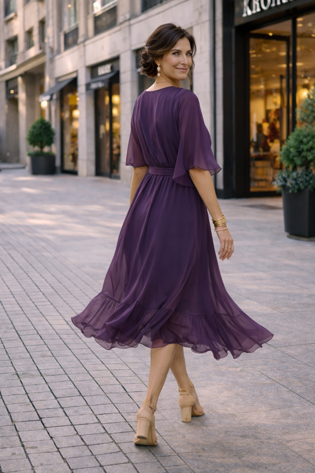Trendé™ | Laura Chiffon-Sommerkleid mit V-Ausschnitt