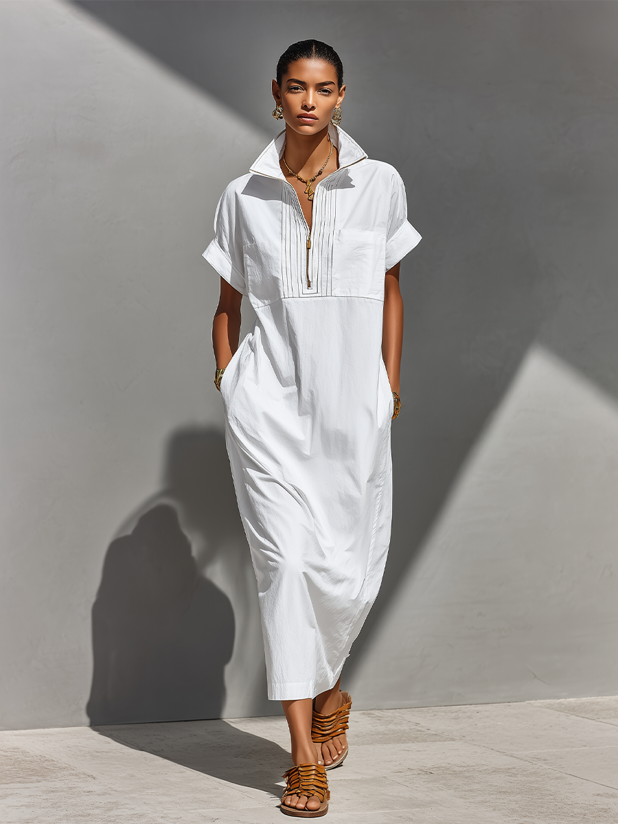 Trendé™ | Lavinia Baumwoll-Hemdkleid mit Reissverschluss