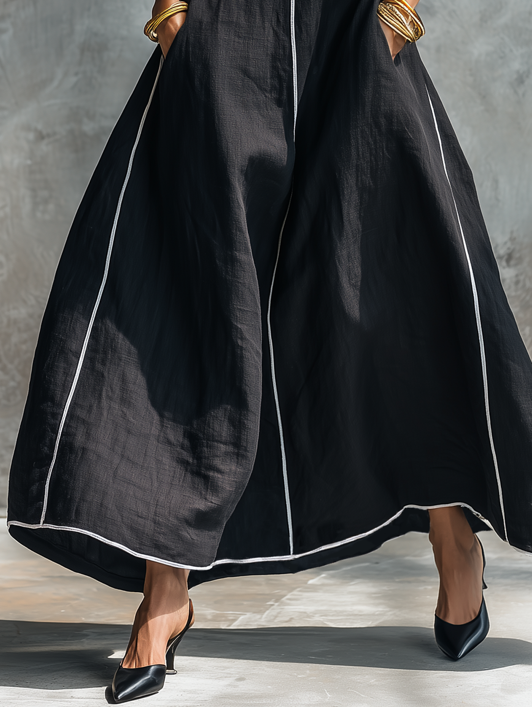 Trendé™ | Samanta Leinenmix-Maxikleid mit Rundhalsausschnitt und ärmellosem Schnitt