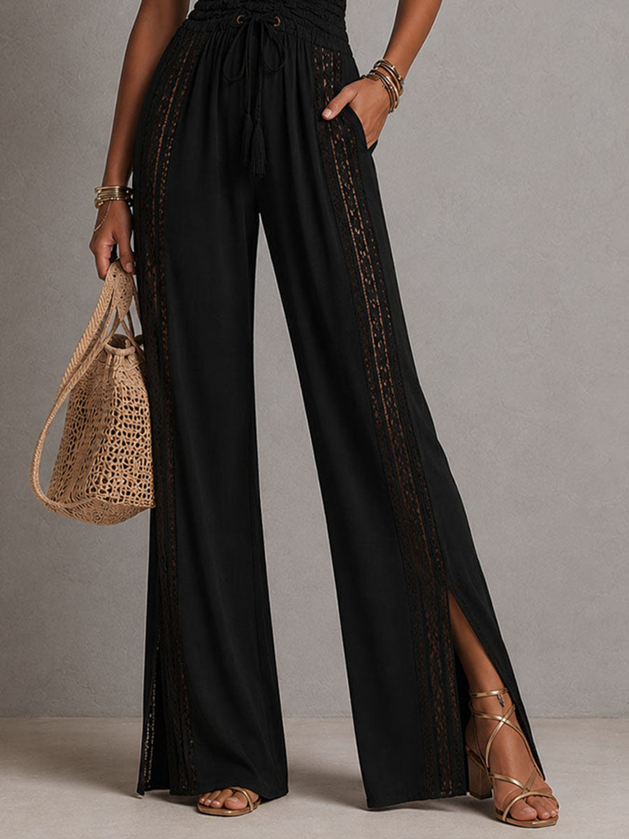 Trendé™ | Serena Boho-Jumpsuit mit Spitze und weitem Bein