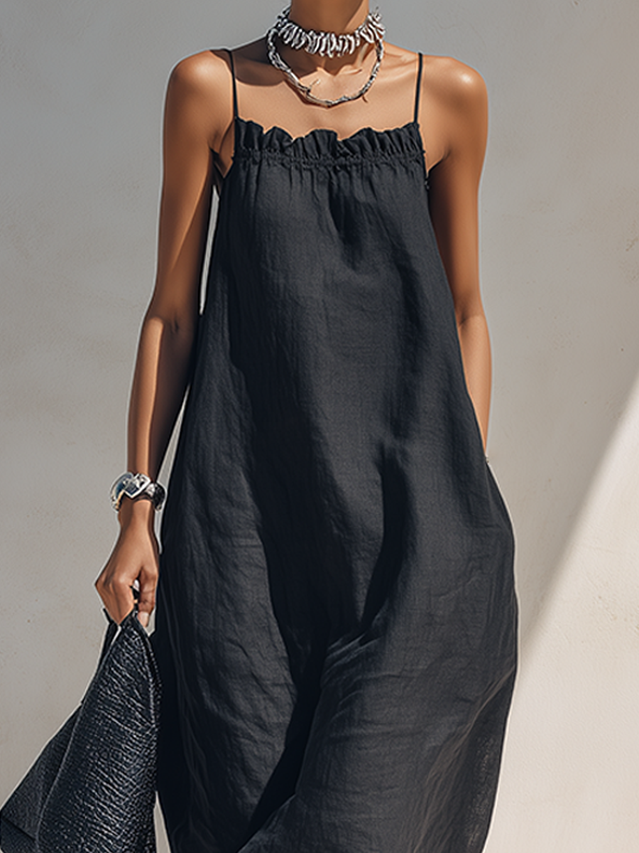 Trendé™ | Larissa Maxikleid mit Spaghettiträgern und Volants