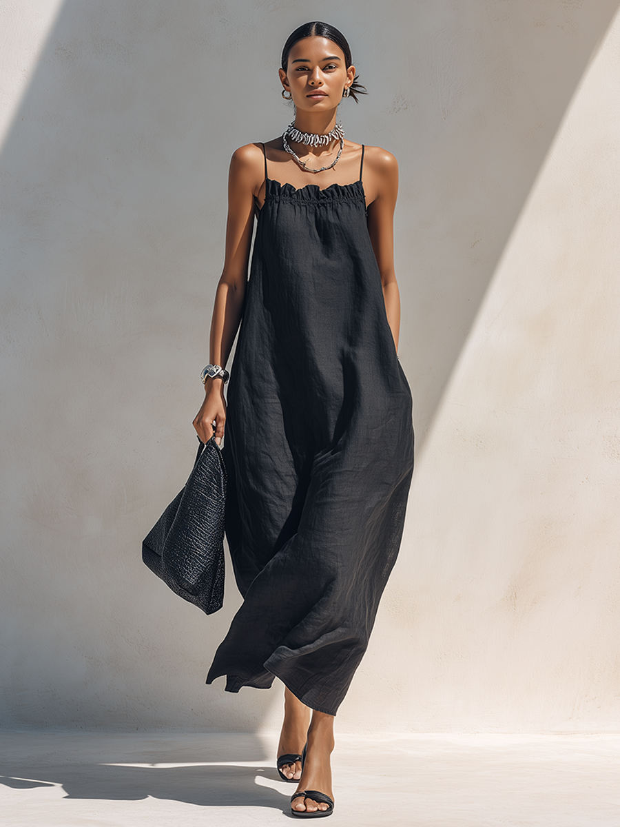 Trendé™ | Larissa Maxikleid mit Spaghettiträgern und Volants