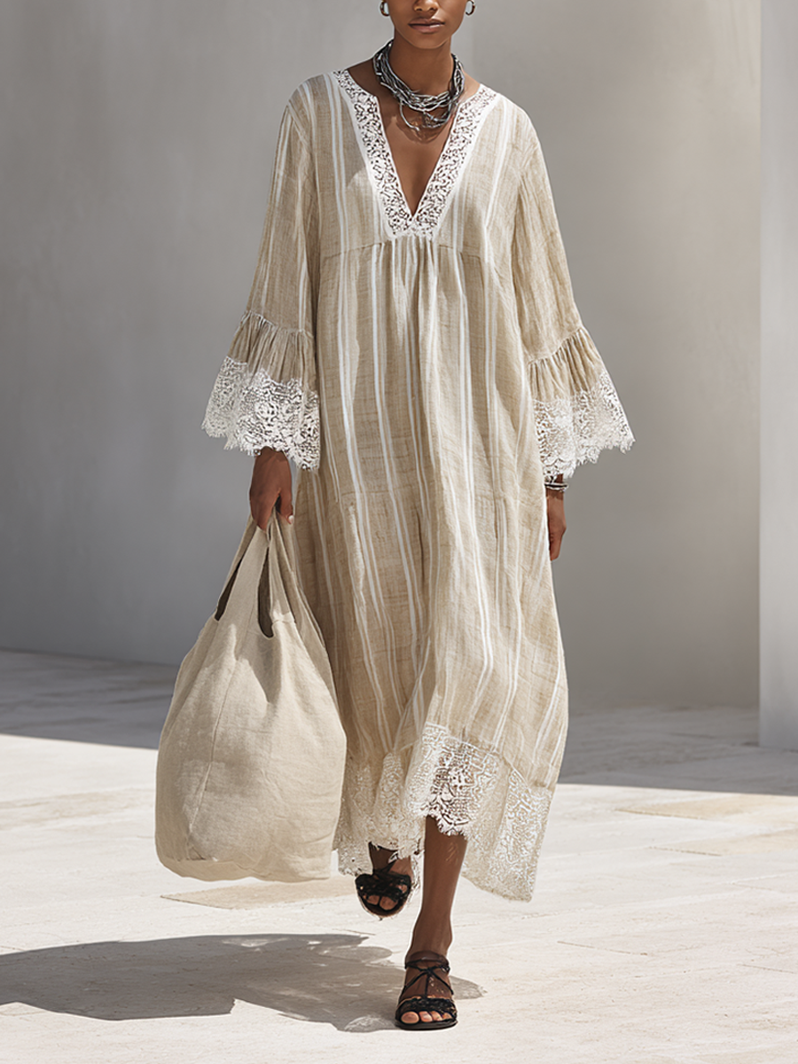 Trendé™ | Eloisa Maxikleid mit ausgestellten Ärmeln und langen Ärmeln