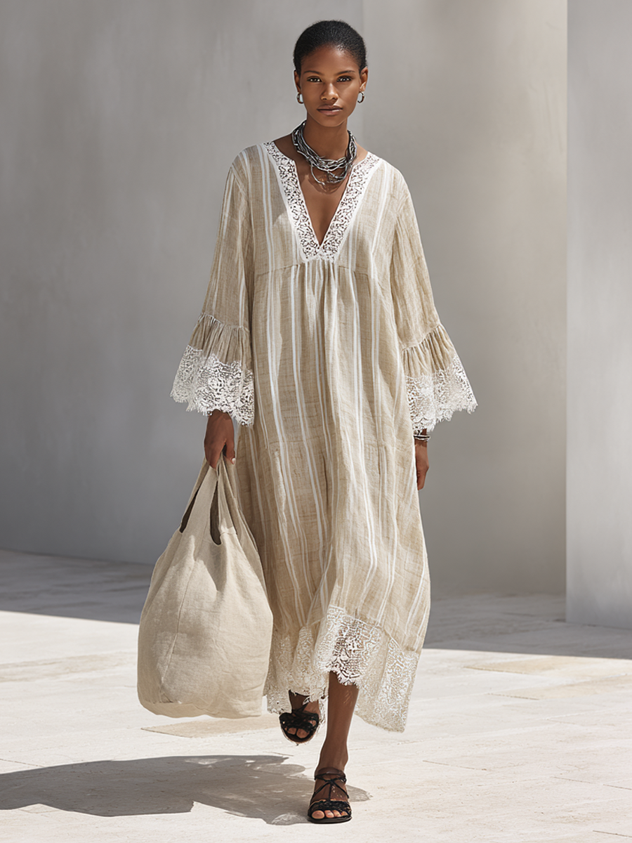 Trendé™ | Eloisa Maxikleid mit ausgestellten Ärmeln und langen Ärmeln