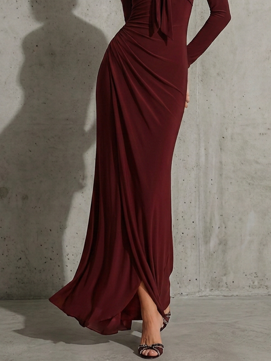 Trendé™ | Filippa Jersey-Bodycon-Kleid mit V-Ausschnitt und Wickeldetail