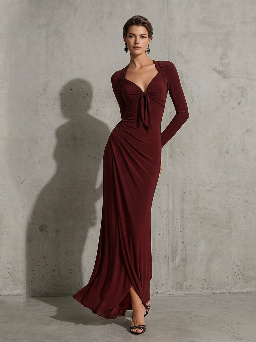 Trendé™ | Filippa Jersey-Bodycon-Kleid mit V-Ausschnitt und Wickeldetail
