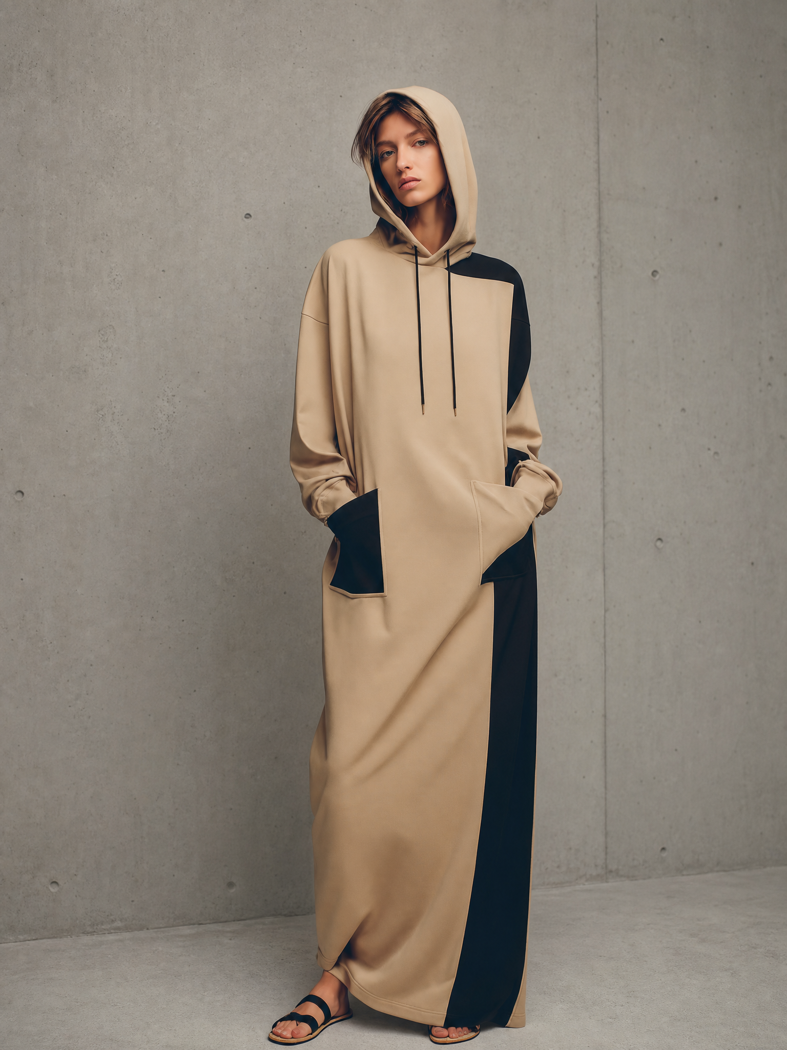 Trendé™ | Hedda Strick-Hemdkleid mit langen Ärmeln und Colorblock-Design