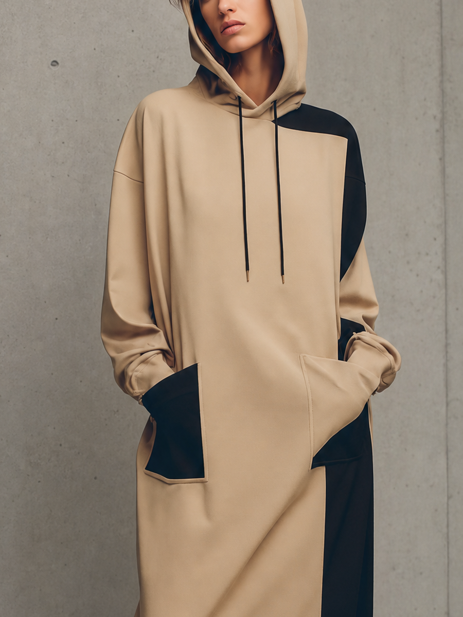 Trendé™ | Hedda Strick-Hemdkleid mit langen Ärmeln und Colorblock-Design