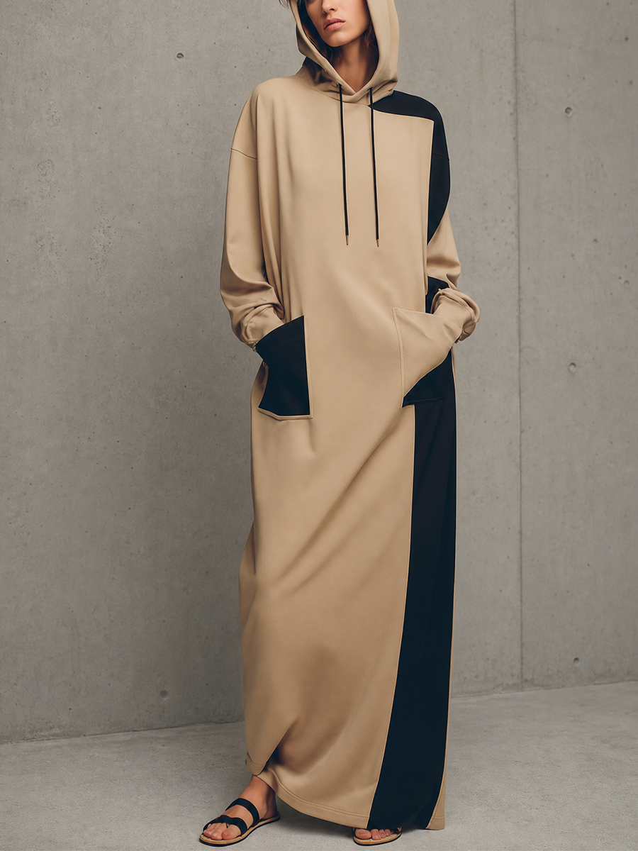 Trendé™ | Hedda Strick-Hemdkleid mit langen Ärmeln und Colorblock-Design