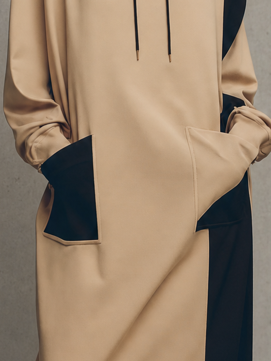 Trendé™ | Hedda Strick-Hemdkleid mit langen Ärmeln und Colorblock-Design