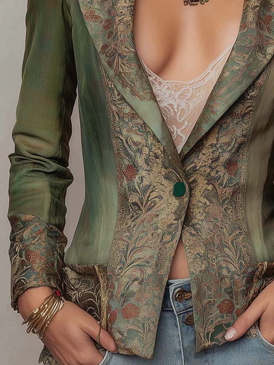 Trendé™ | Klara Blumen-Blazer mit Kontrastdetails