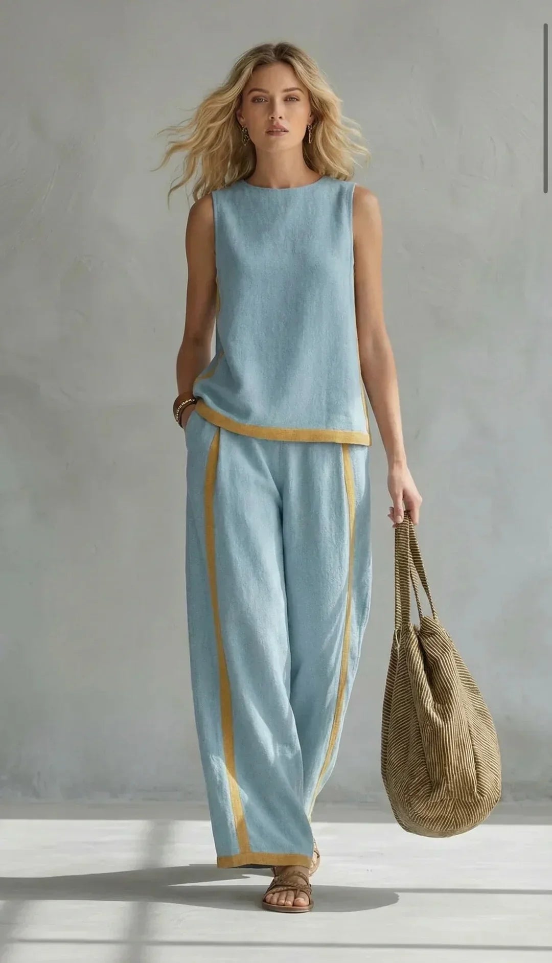 Trendé™ | Marguerite Weste-Hosen-Set mit zweifarbigen Details
