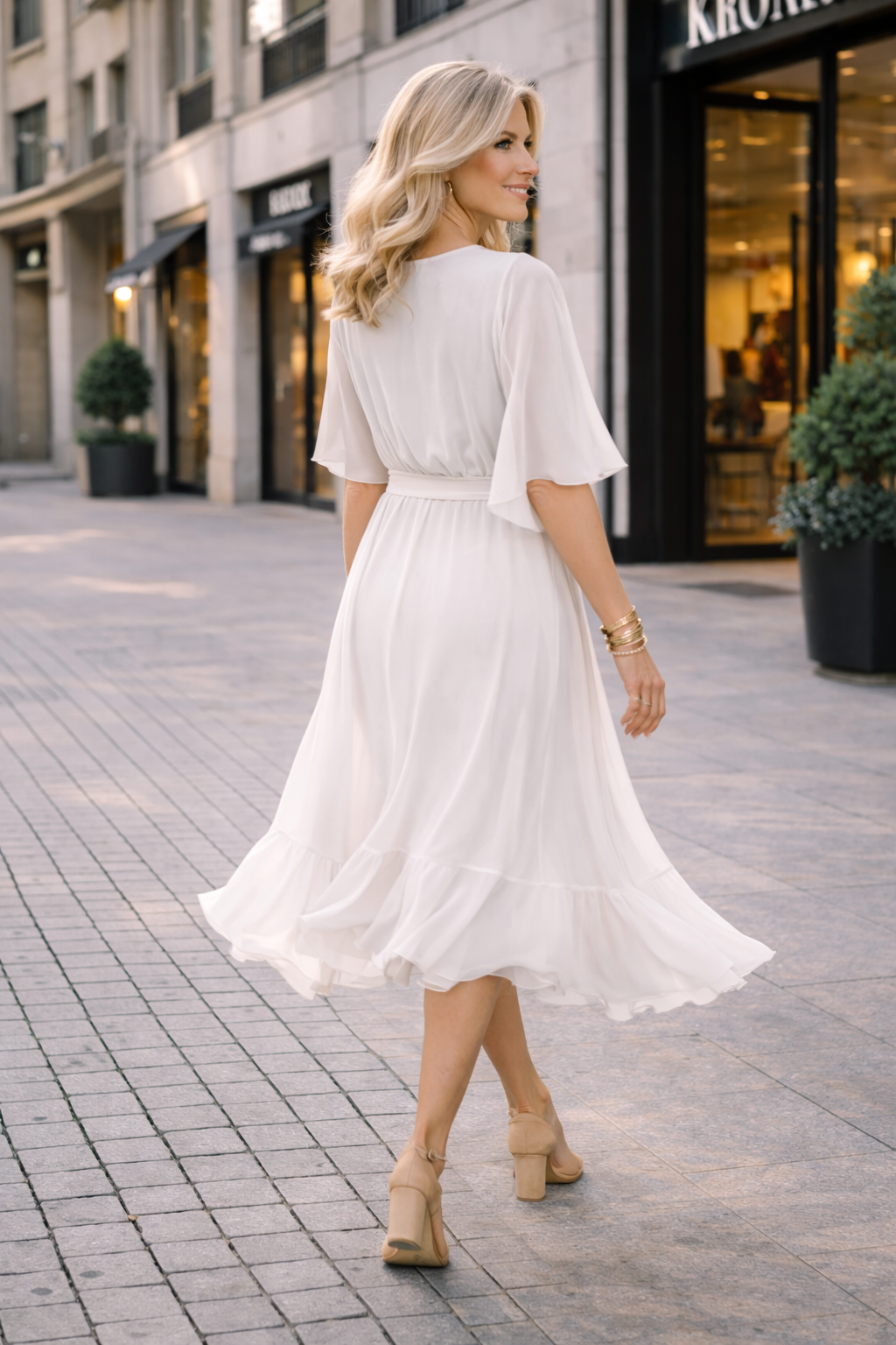 Trendé™ | Laura Chiffon-Sommerkleid mit V-Ausschnitt