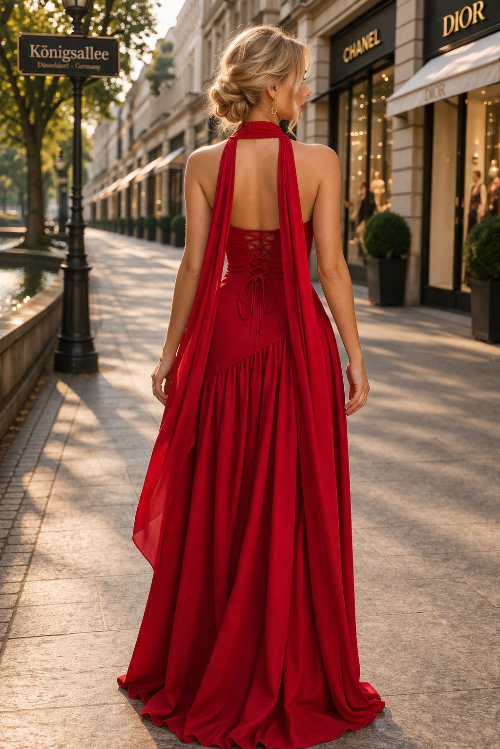 Trendé™ | Selina Florales Maxikleid mit Halterneck