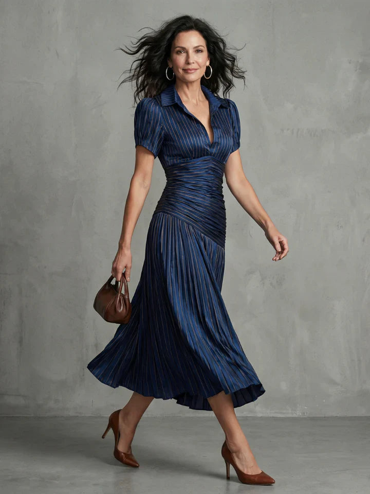 Elegantes Vintage-Chiffon-Maxikleid