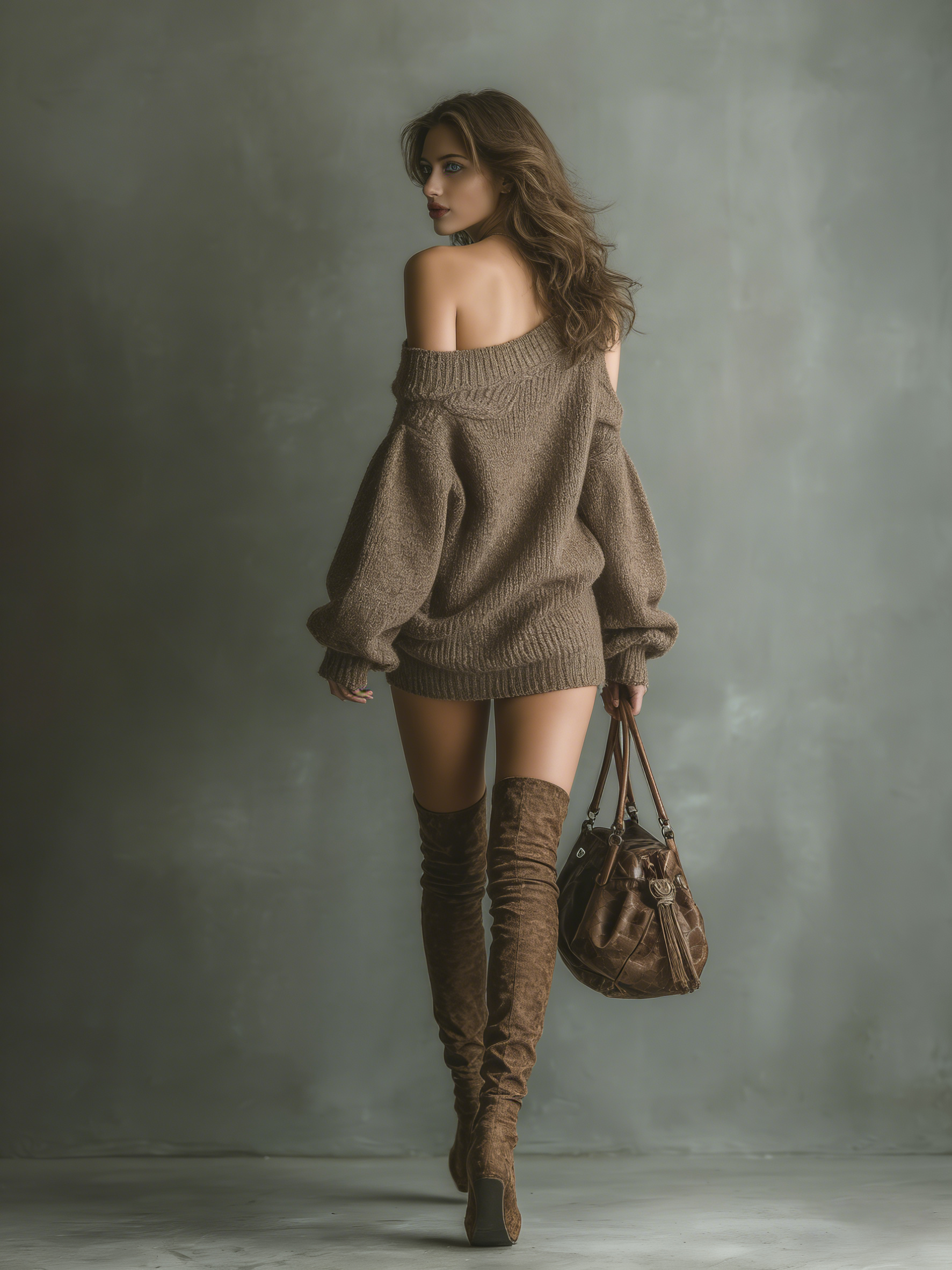 Trendé™ | Mira Strick-Minikleid mit Off-Shoulder-Schnitt