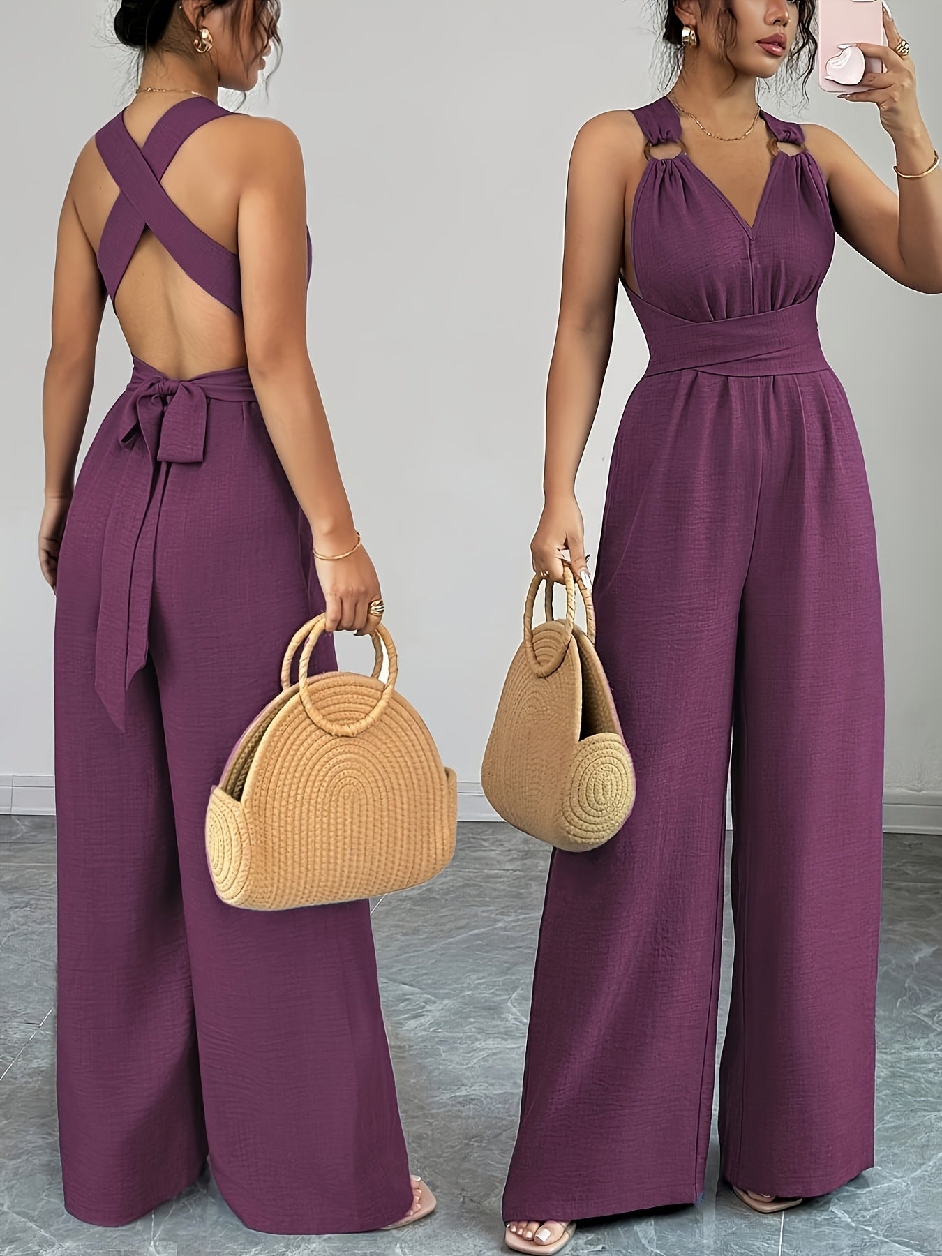 Trendé™ | Emily Eleganter Jumpsuit aus Leinen und Baumwolle