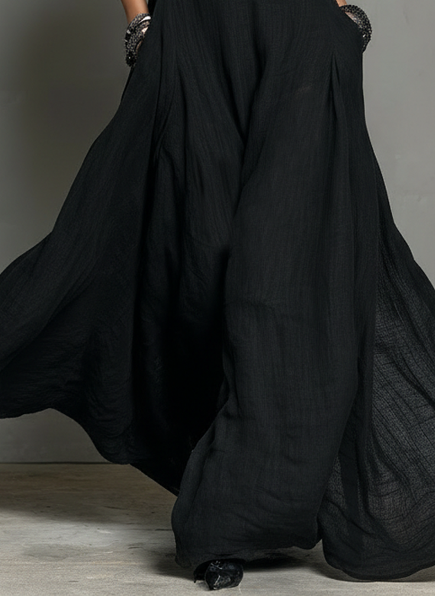 Trendé™ | Eva Leinenmix-Maxikleid mit Neckholder-Ausschnitt und ärmellosem Schnitt