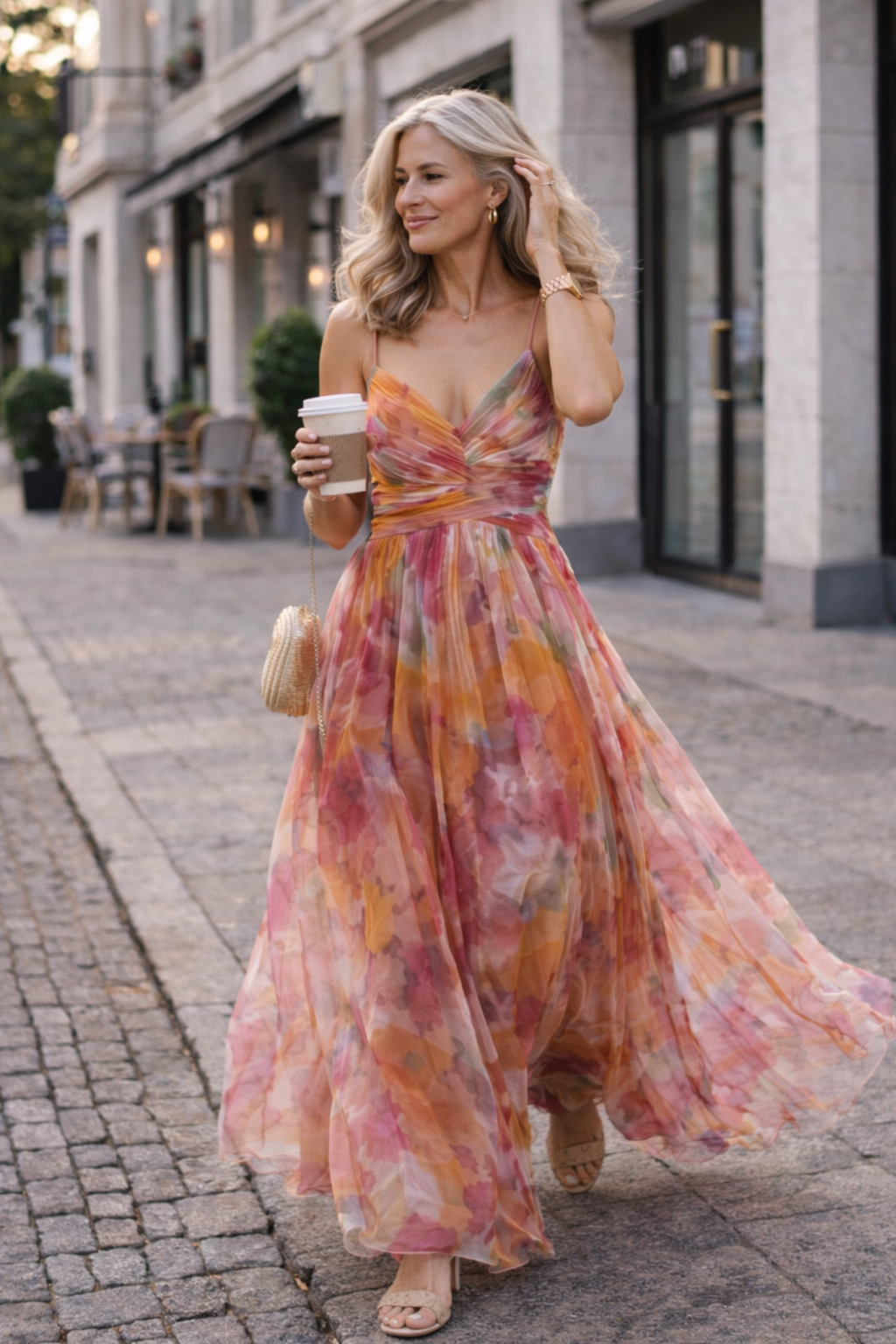 Trendé™ | Lena Florales Maxikleid mit hoher Taille