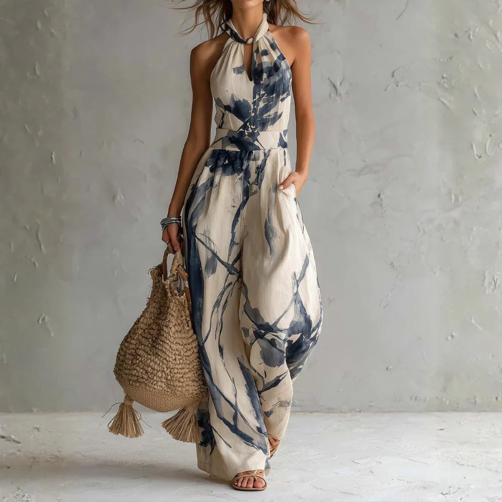 Rückenfreier Neckholder-Jumpsuit