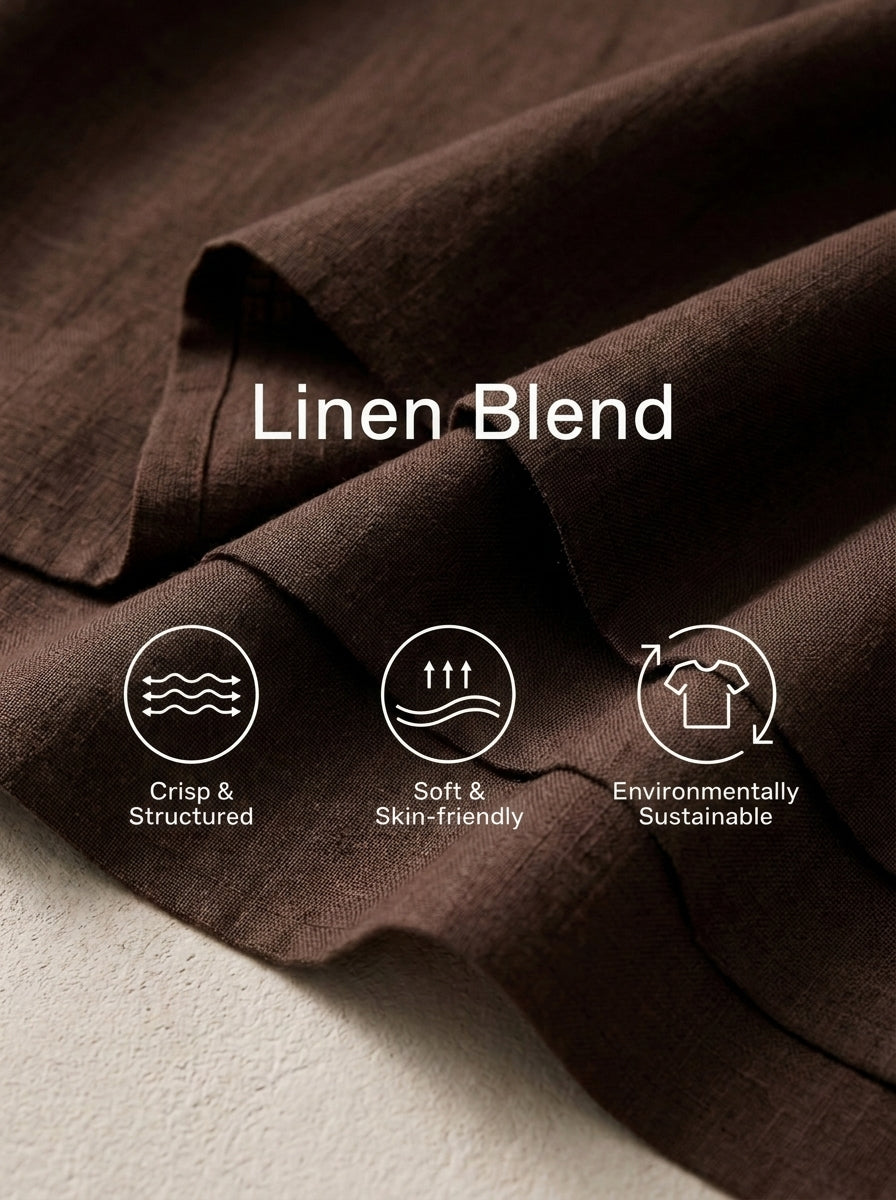 Trendé™ | Mila Leinenmix-Hemdkleid mit Spitzendetails und minimalistischem Stil