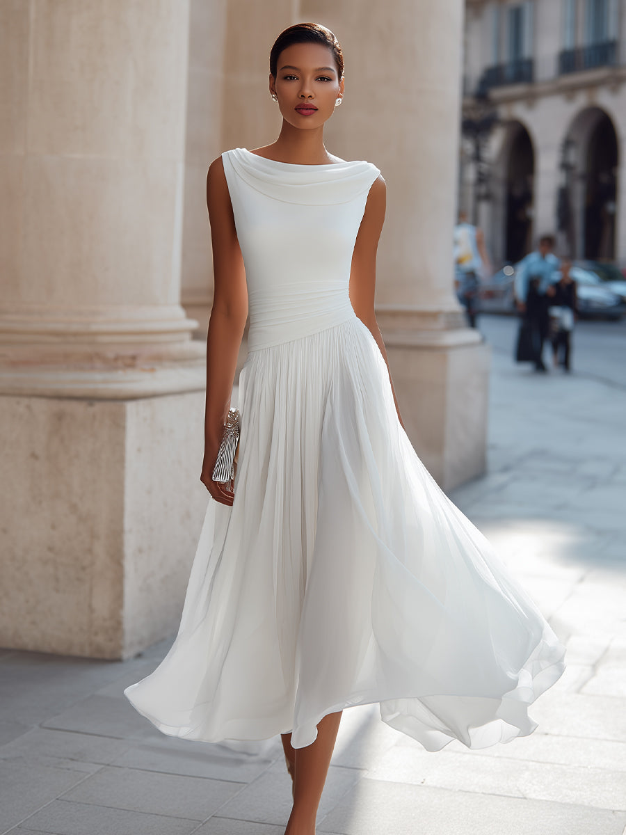 Trendé™ | Mirella Elegantes plissiertes Midikleid