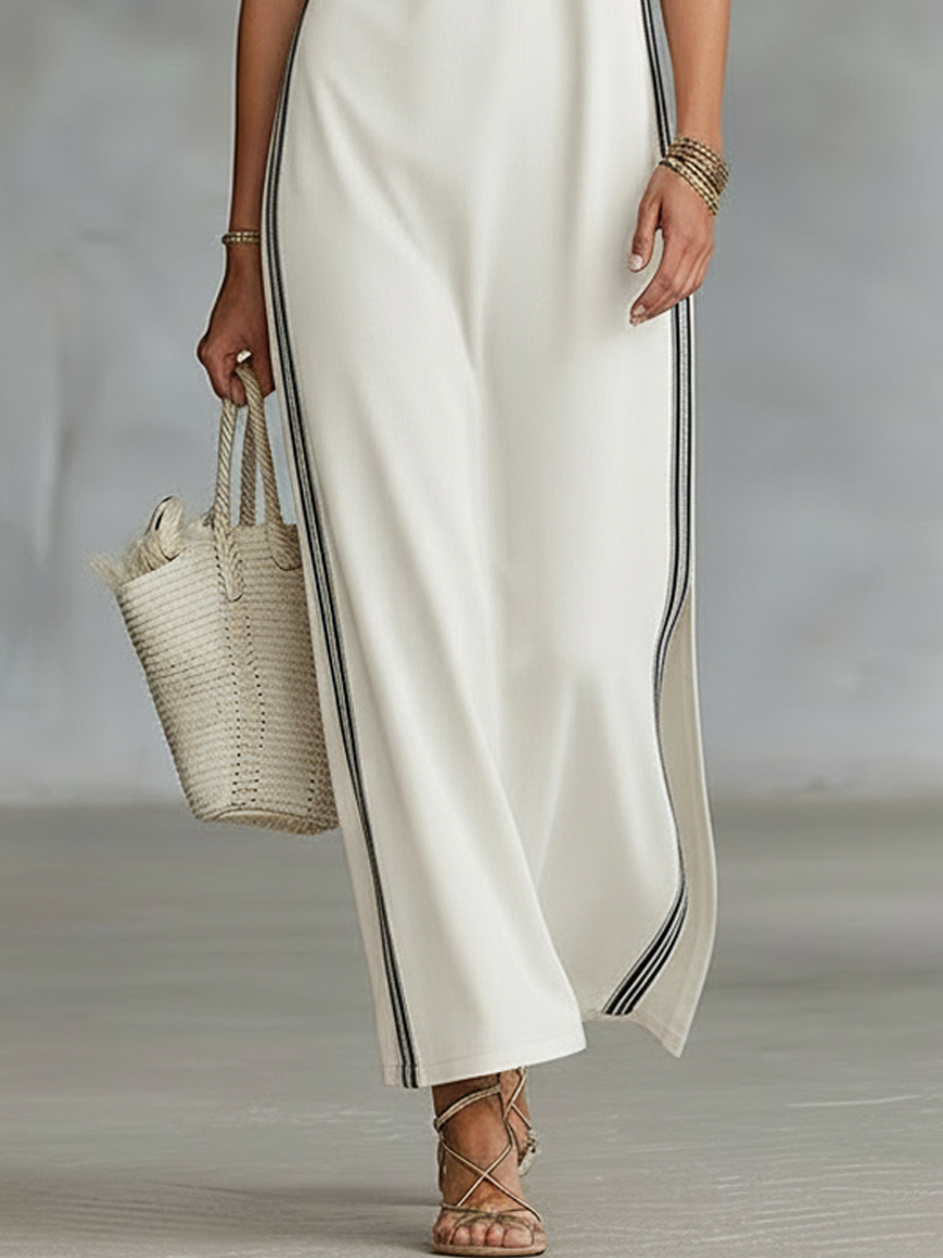 Trendé™ | Annalena Maxikleid mit ärmellosem Schnitt und minimalistischem Stil