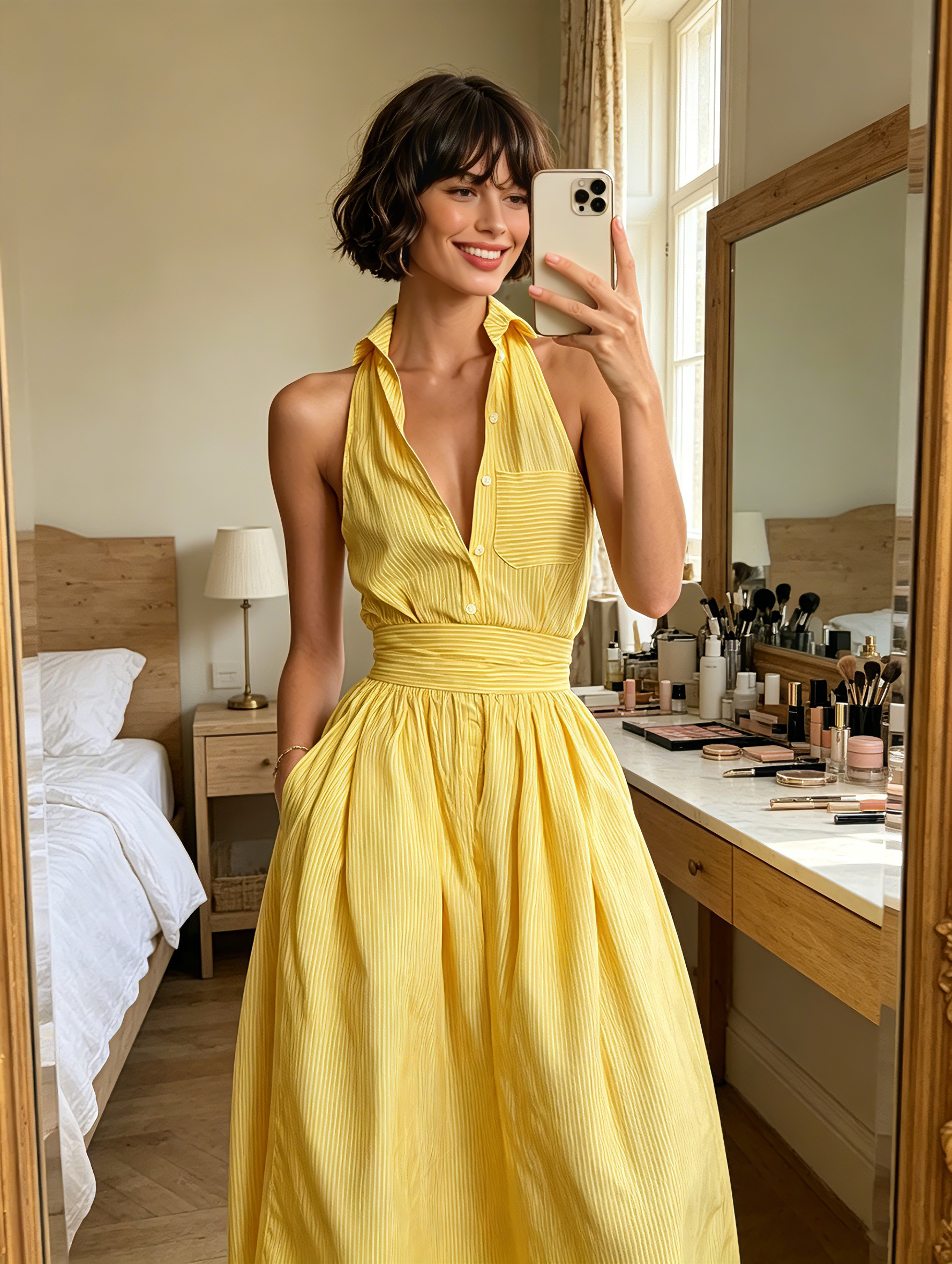 Trendé™ | Lea Maxikleid mit ärmellosem Schnitt und Streifenmuster