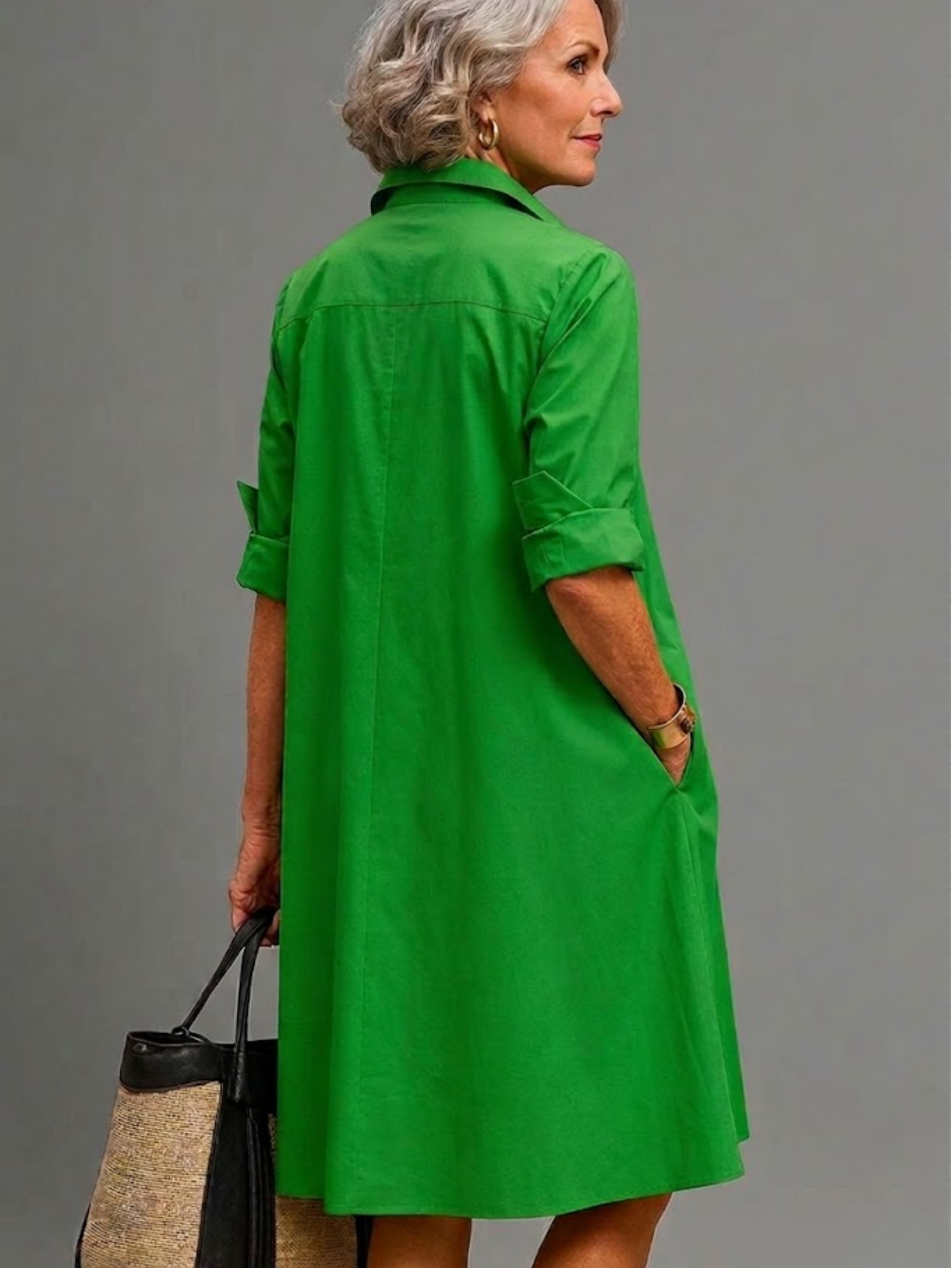 Trendé™ | Riley Raffiniertes Midi-Kleid in Grün
