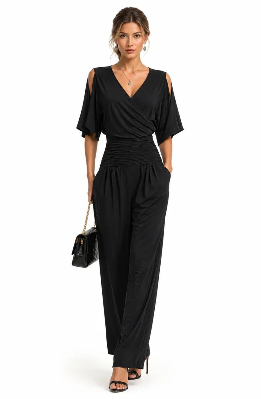 Trendé™ | Mia Eleganter Jumpsuit mit V-Ausschnitt