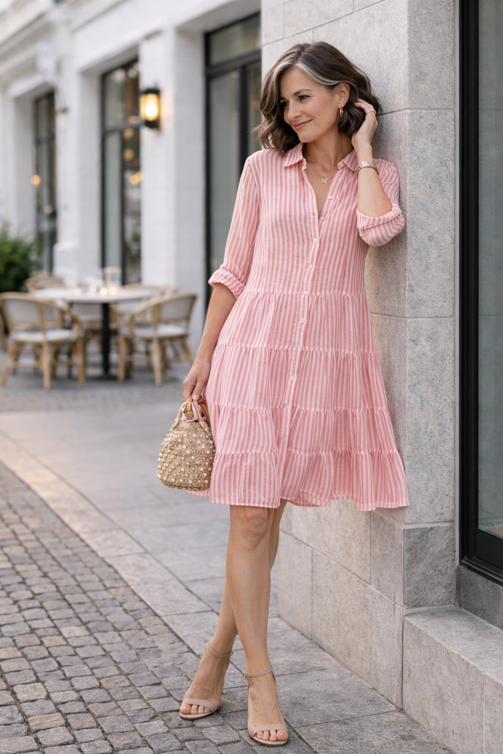 Trendé™ | Hannah Sommerliches Streifenkleid in A-Linie