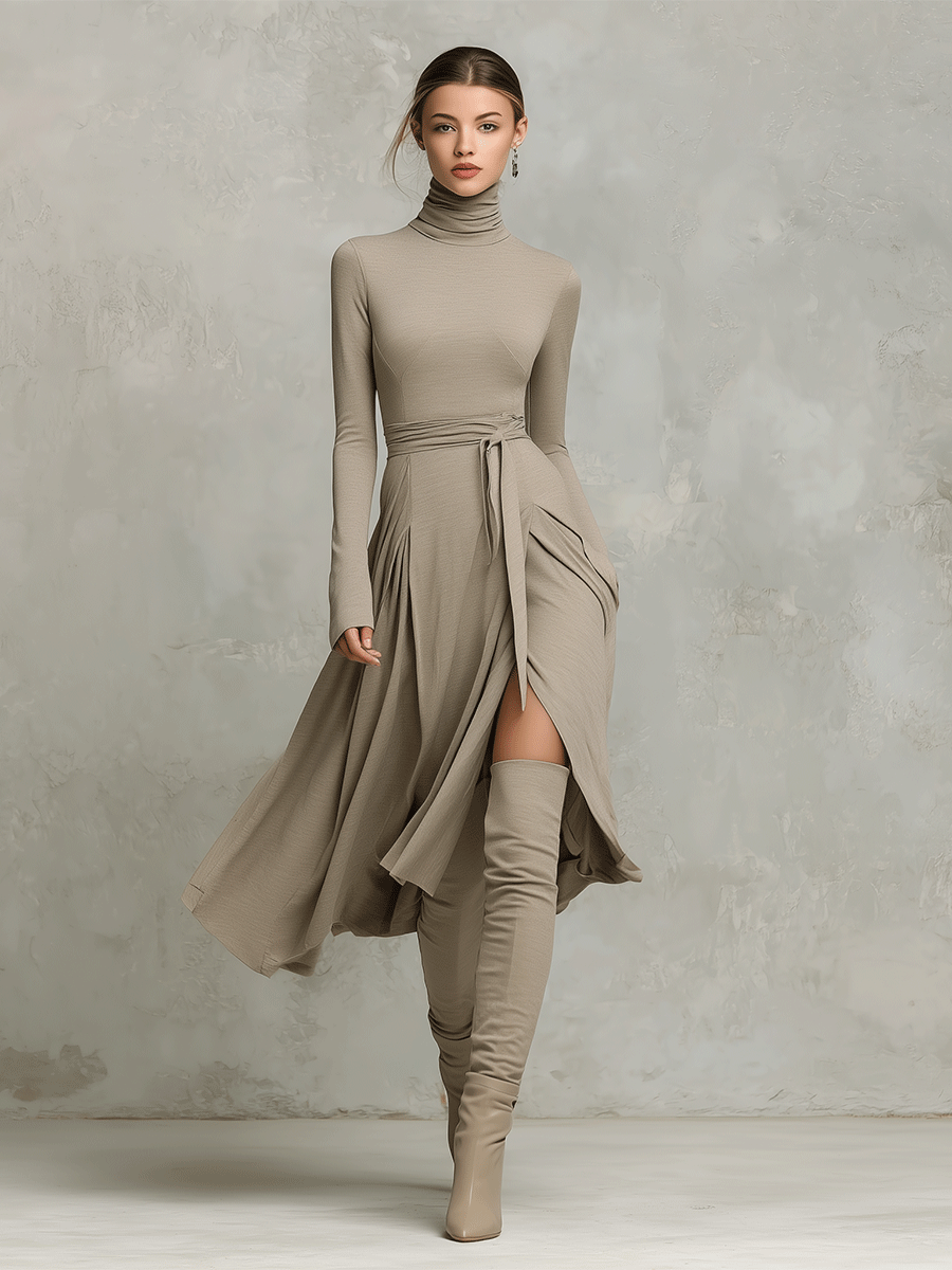 Trendé™ | Alea Strick-Maxikleid mit langen Ärmeln