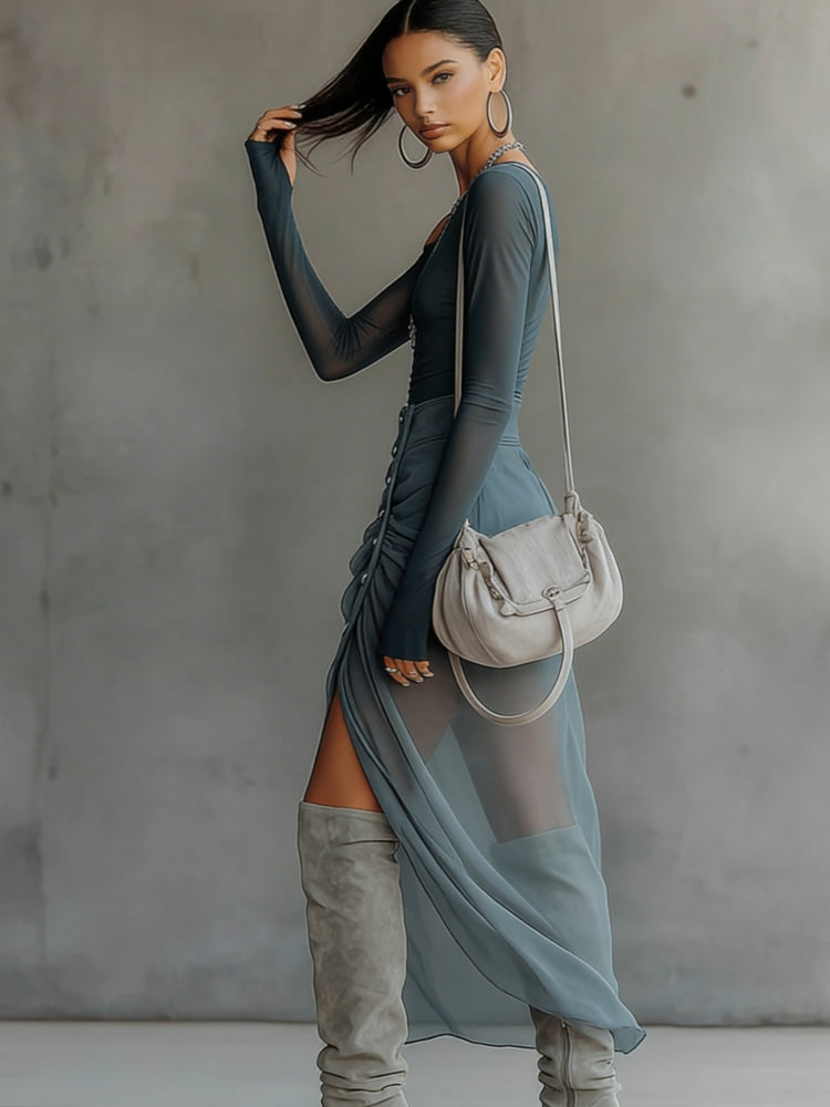 Trendé™ | Saria Asymmetrisches Set mit Ausschnittdetails