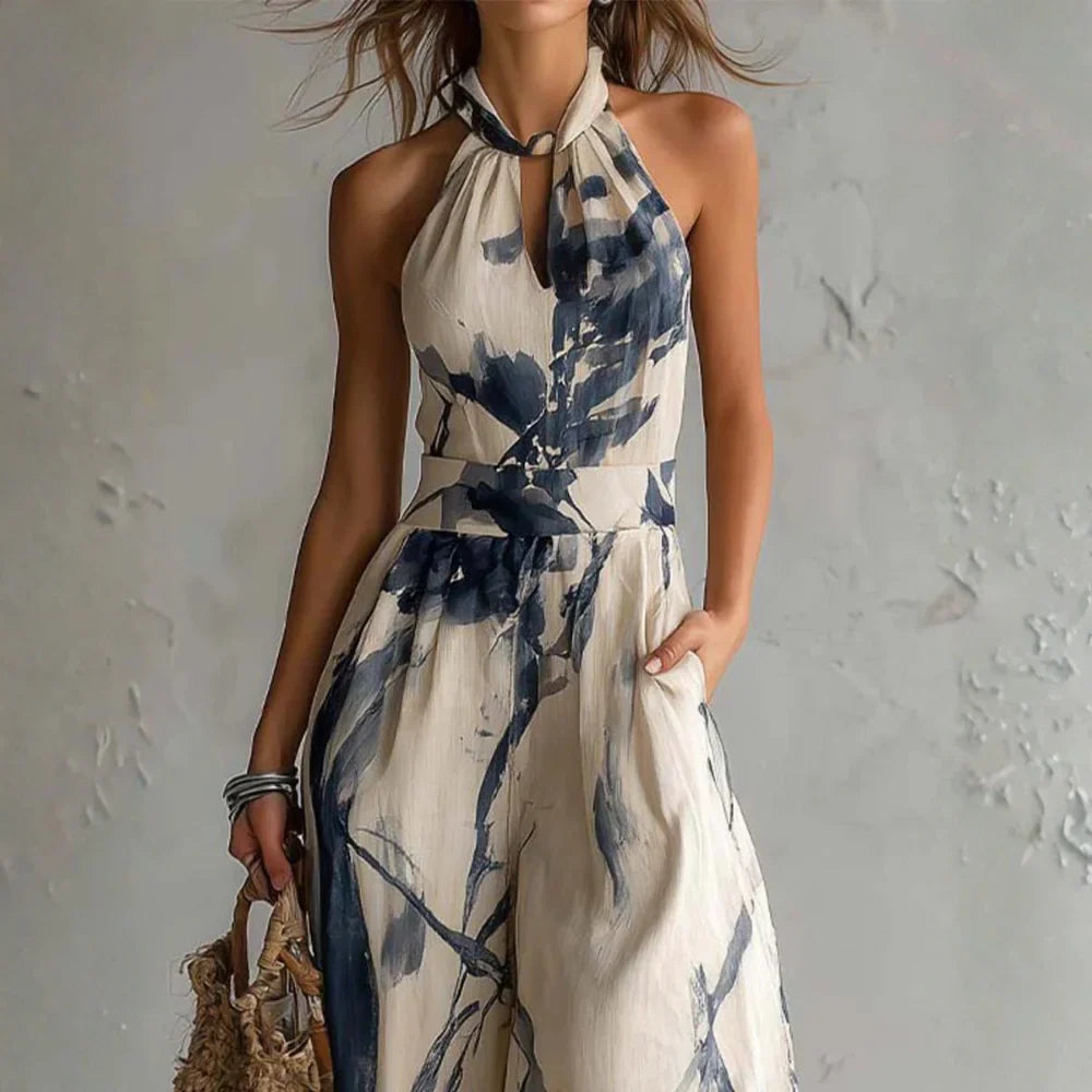 Rückenfreier Neckholder-Jumpsuit