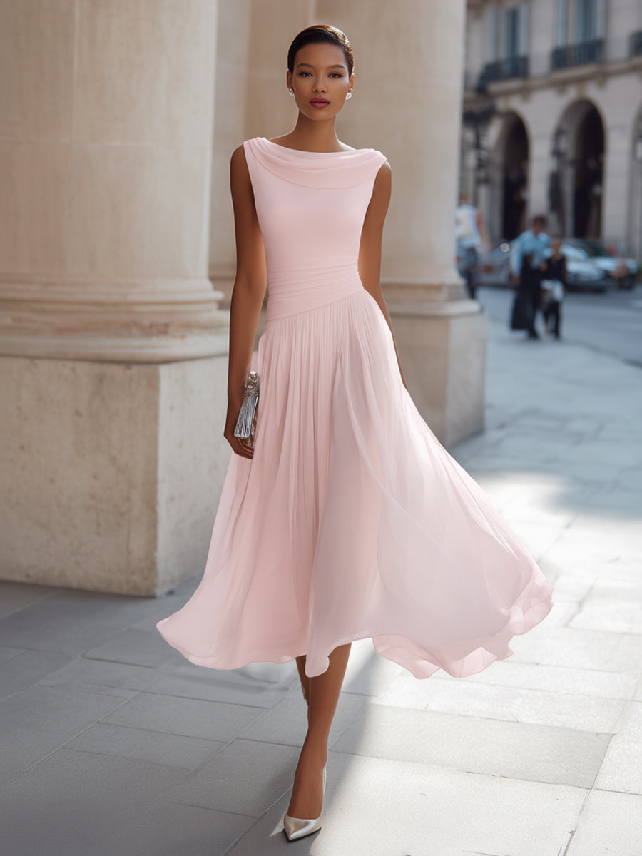 Trendé™ | Mirella Elegantes plissiertes Midikleid
