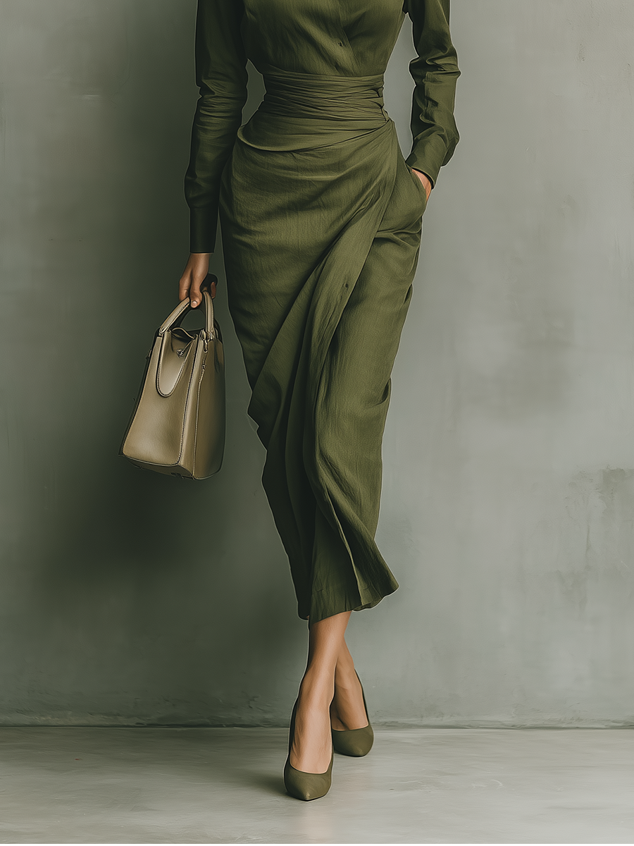 Trendé™ | Letizia Elegantes Baumwollmix-Maxikleid