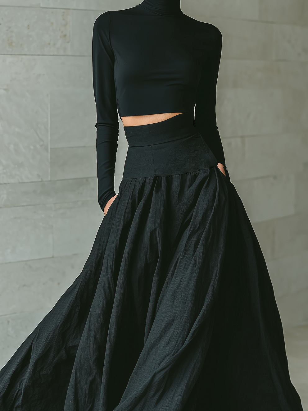 Trendé™ | Siena Zweiteiliges Set mit Top und Rock mit Rollkragen und langen Ärmeln