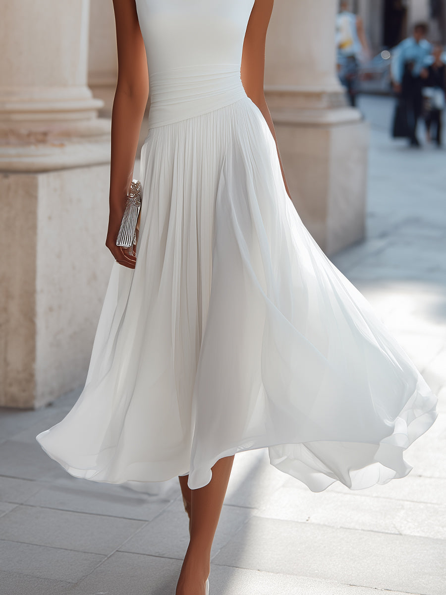 Trendé™ | Mirella Elegantes plissiertes Midikleid