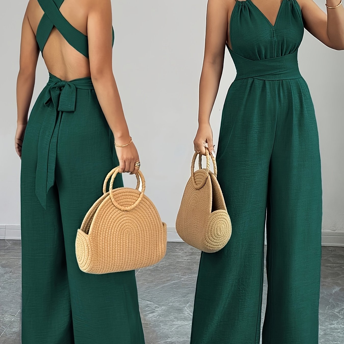 Trendé™ | Emily Eleganter Jumpsuit aus Leinen und Baumwolle