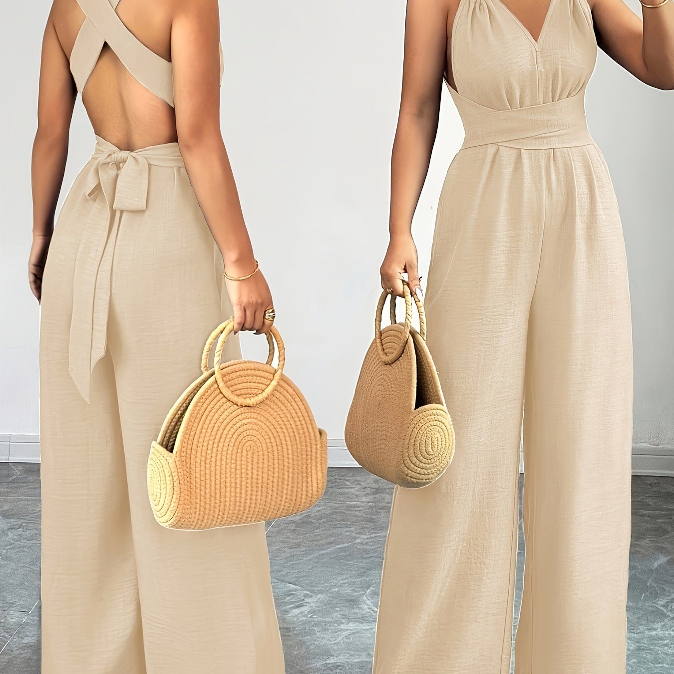 Trendé™ | Emily Eleganter Jumpsuit aus Leinen und Baumwolle