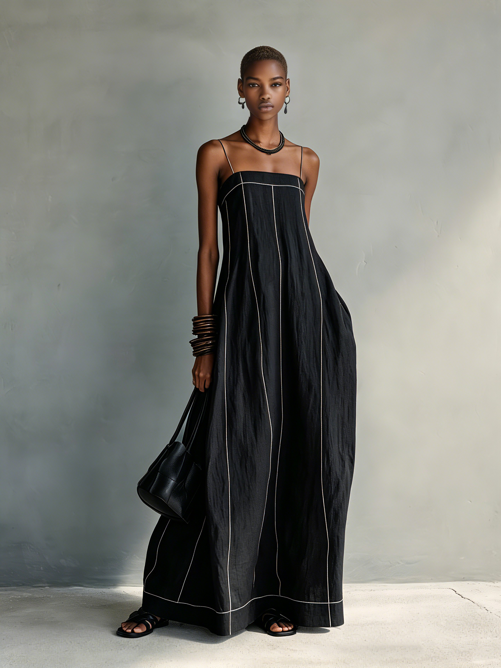 Trendé™ | Ida Baumwoll-Leinen-Maxikleid mit ärmellosem Schnitt