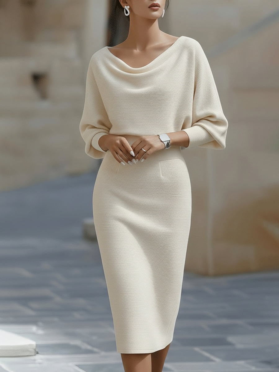 Trendé™ | Amalia Drapiertes Midi-Etuikleid