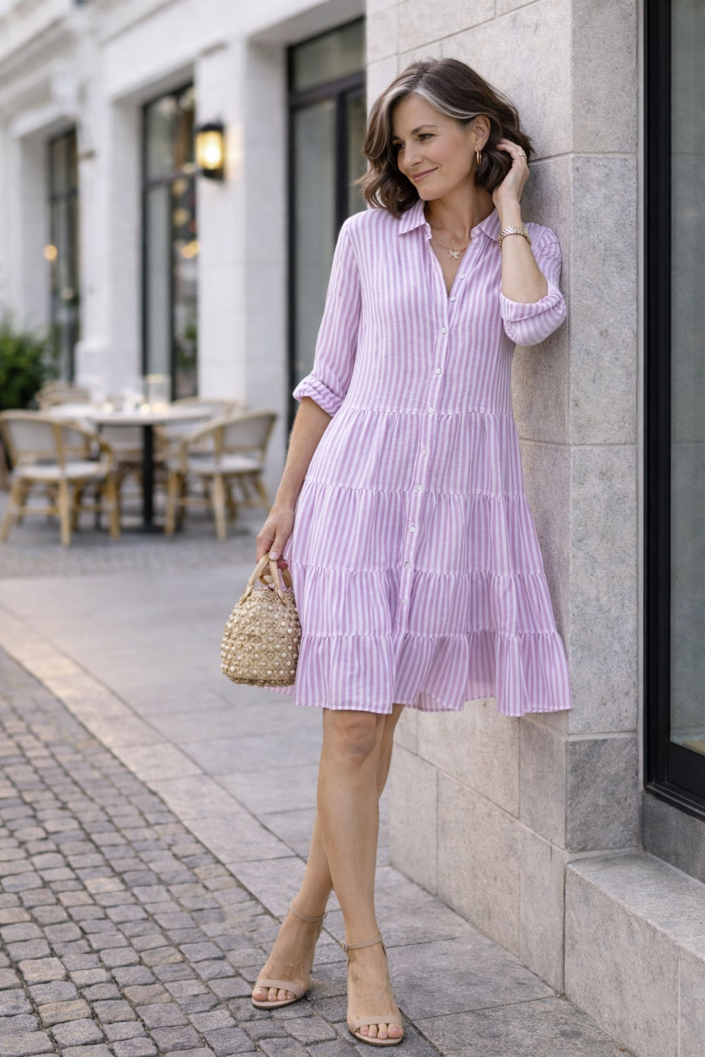 Trendé™ | Hannah Sommerliches Streifenkleid in A-Linie