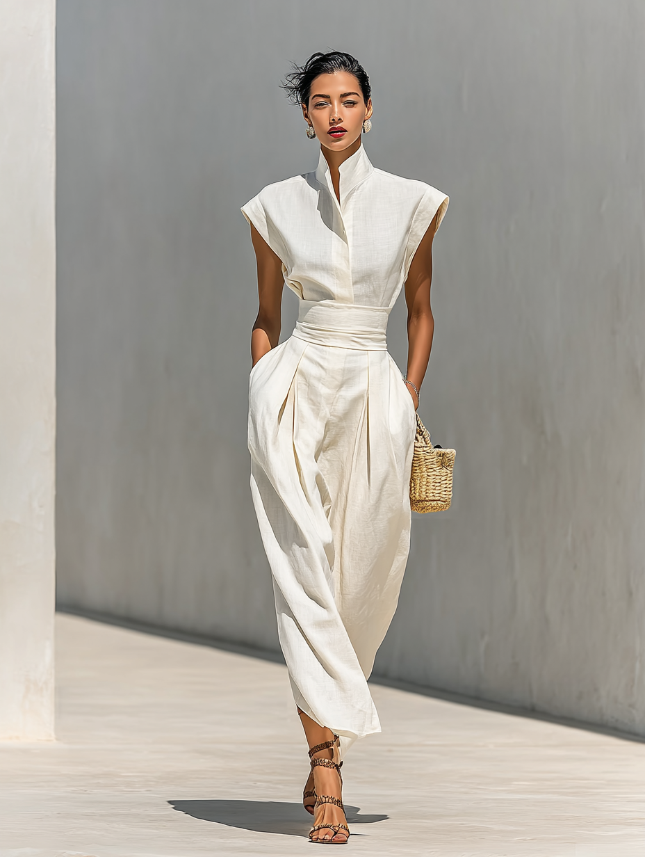 Trendé™ | Elina Maxikleid aus reiner Baumwolle mit Revers