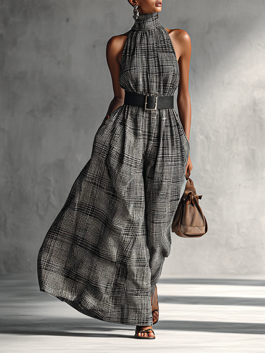 Trendé™ | Mina Maxikleid mit ärmellosem Schnitt und Gürtel