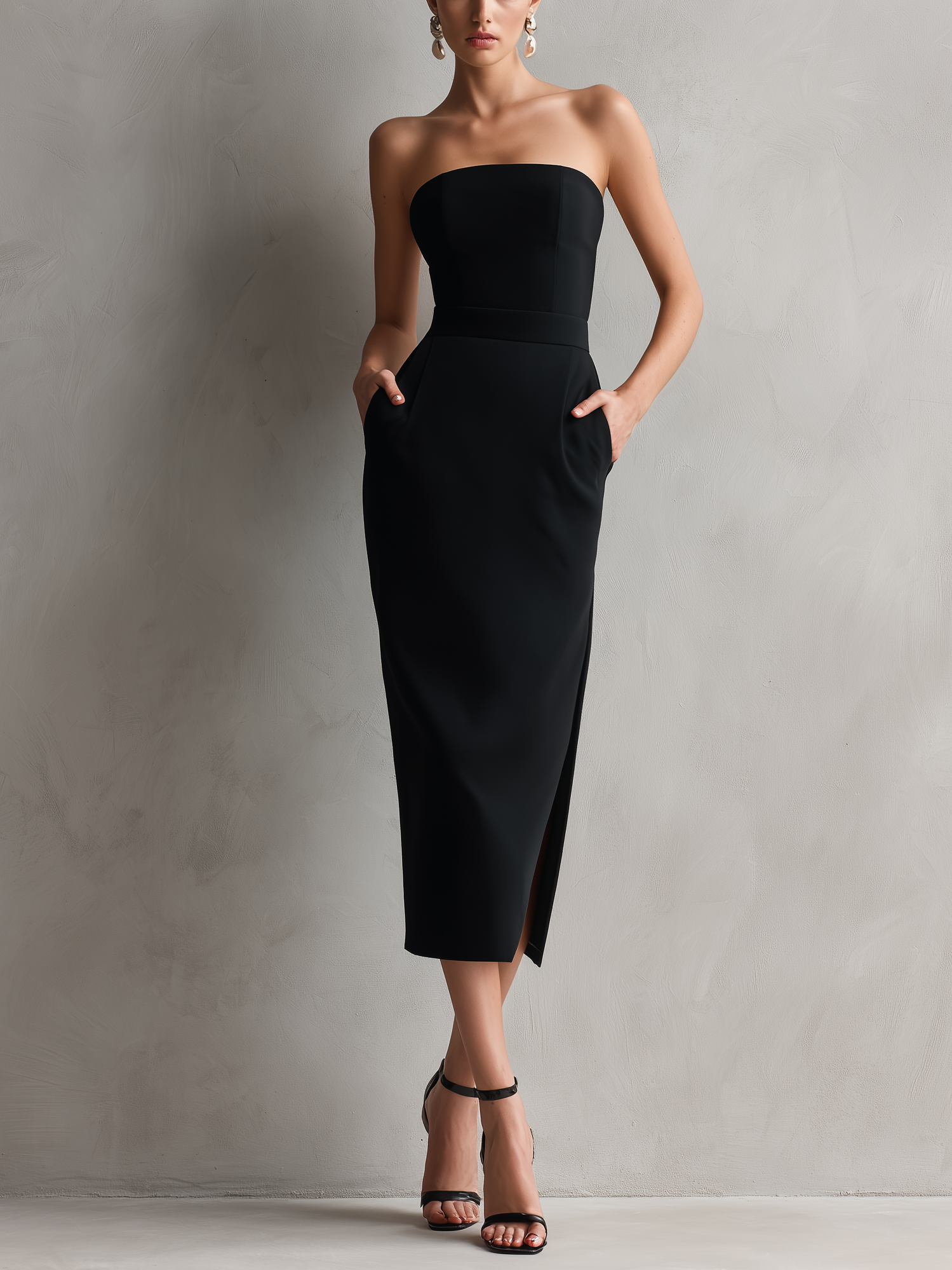Trendé™ | Yara Bodycon-Kleid mit schulterfreiem Schnitt und figurbetontem Schnitt