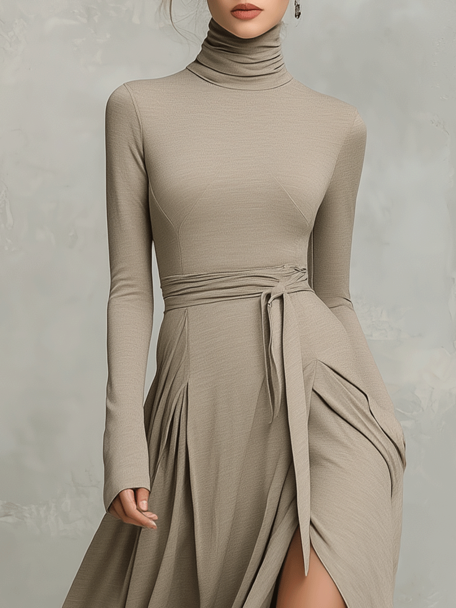 Trendé™ | Alea Strick-Maxikleid mit langen Ärmeln