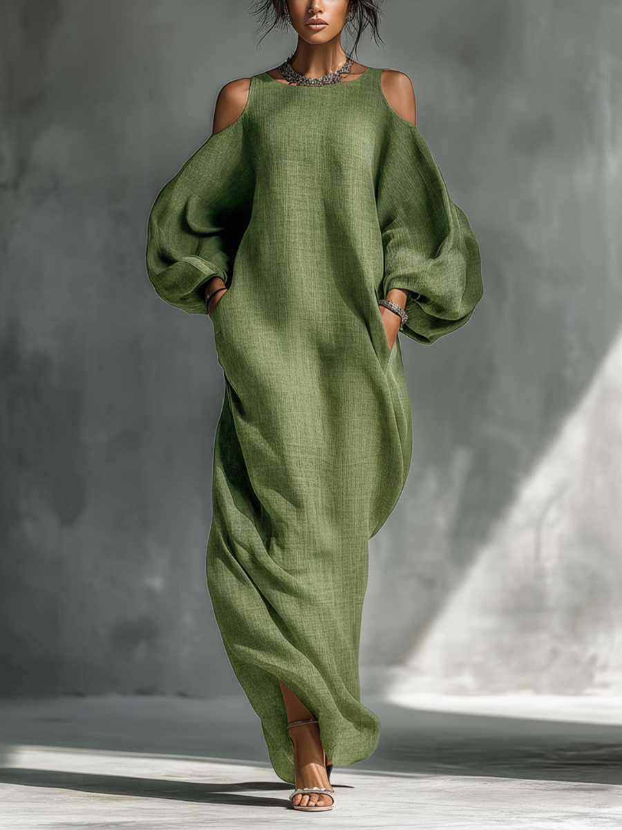 Trendé™ | Valentina Maxikleid mit Schulter-Cut-outs und Puffärmeln